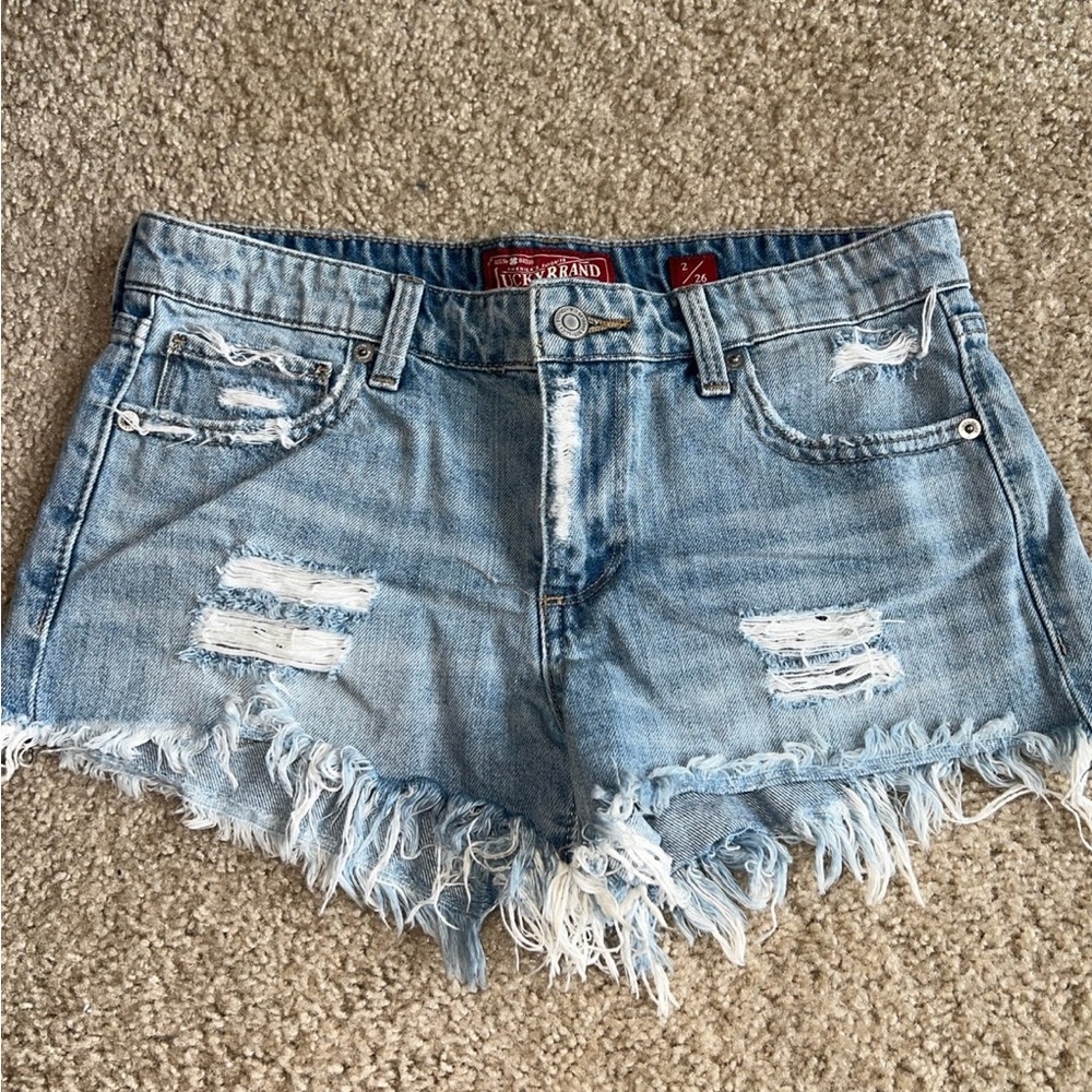 Lucky Brand Blue Distressed Jean Shorts